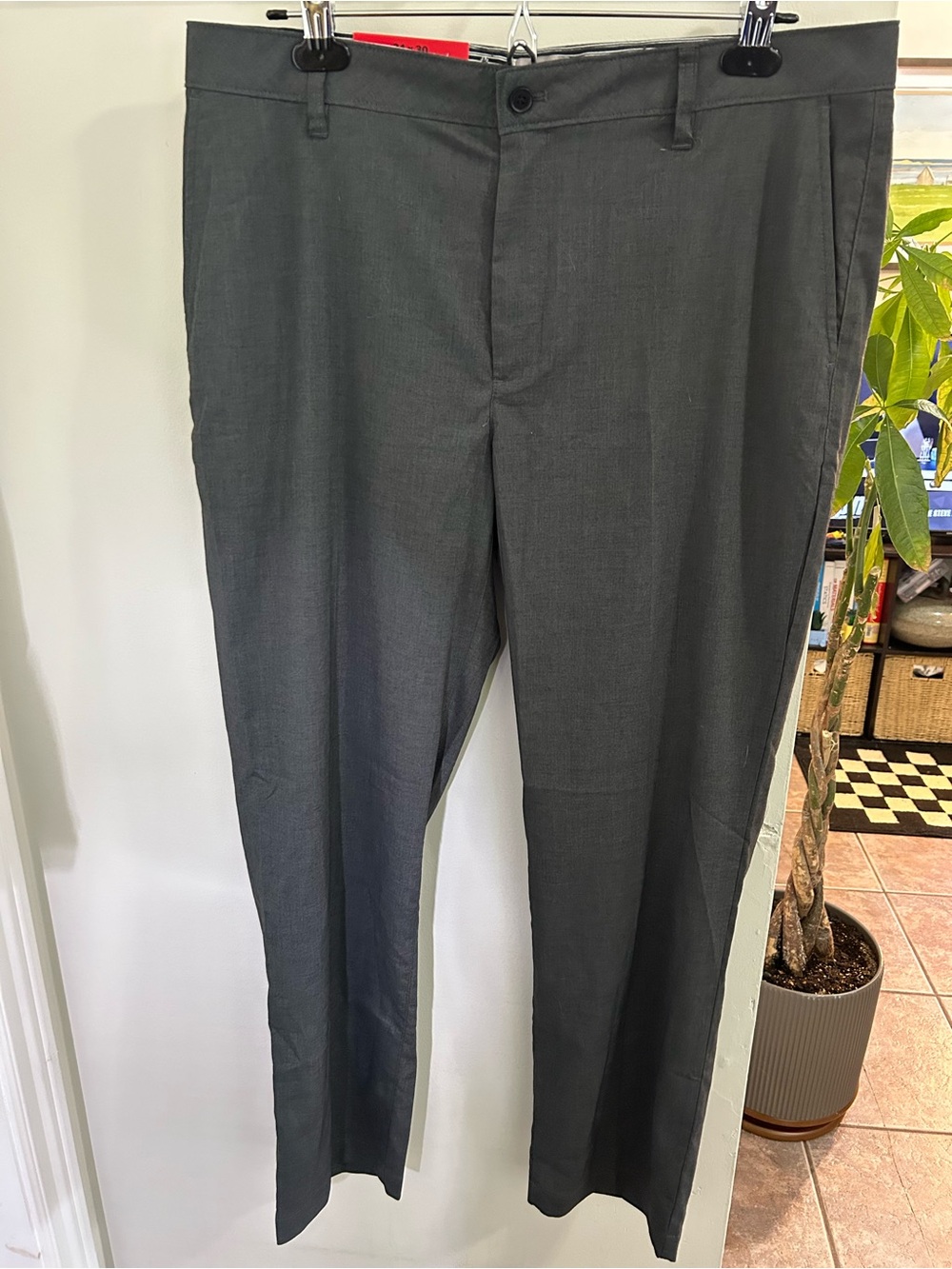 NWT Ted Baker Men's Straight Fit Stretch Dress Pants Charcoal Grey 34x30